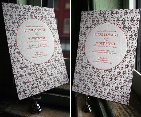 Caprilla Letterpress Wedding Invitation 6