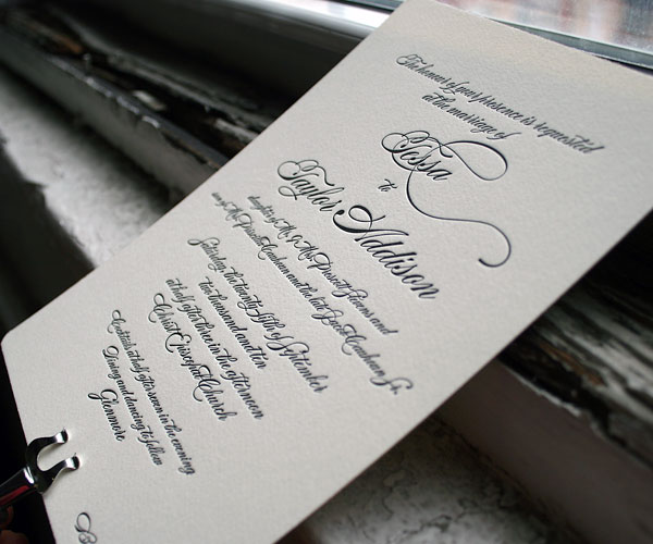 Carlyle Letterpress Wedding Invitation 1