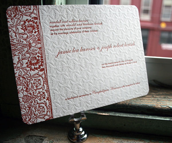 Cecilia Letterpress Wedding Invitation 1