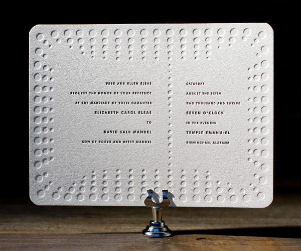 Champagne Letterpress Wedding Invitation