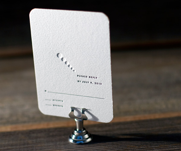 Champagne Letterpress Wedding Invitation