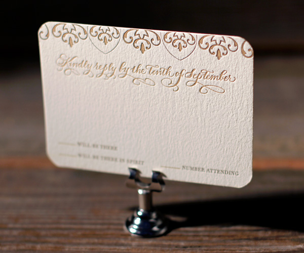 Claddagh Letterpress Wedding Invitation 2