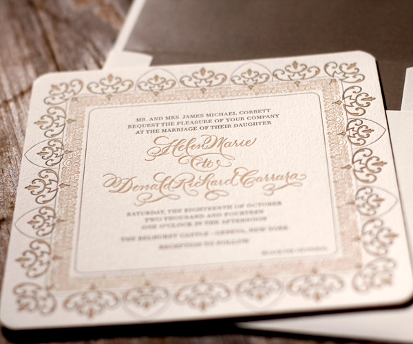 Claddagh Letterpress Wedding Invitation 3