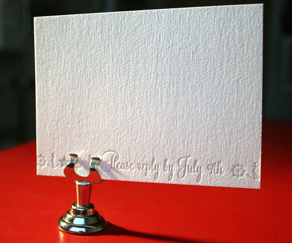 Commodore Letterpress Wedding Invitation 2