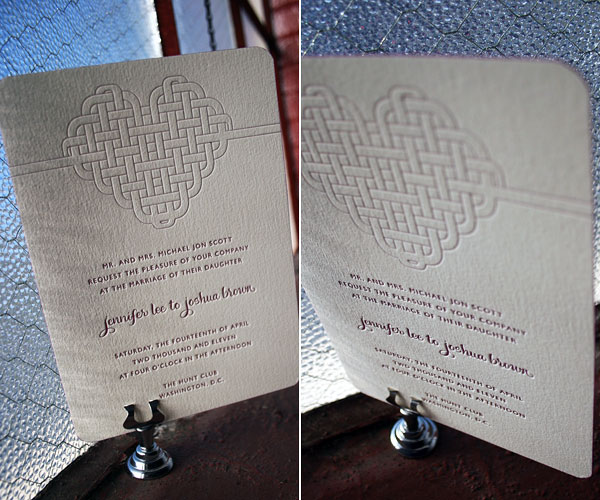 Connected Letterpress Wedding Invitation 1