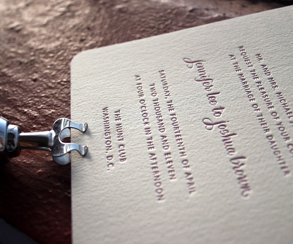 Connected Letterpress Wedding Invitation 3