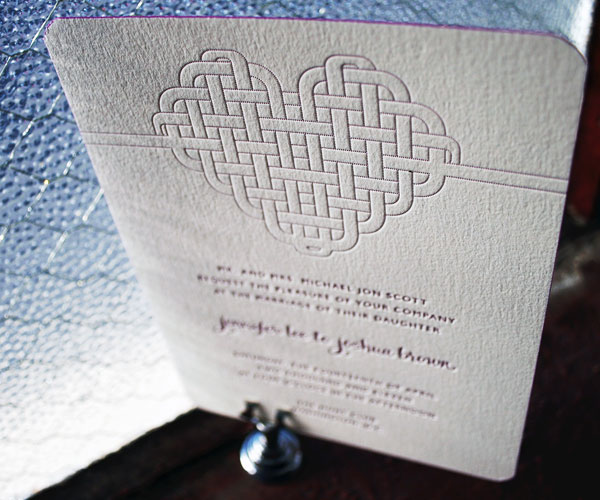 Connected Letterpress Wedding Invitation 4