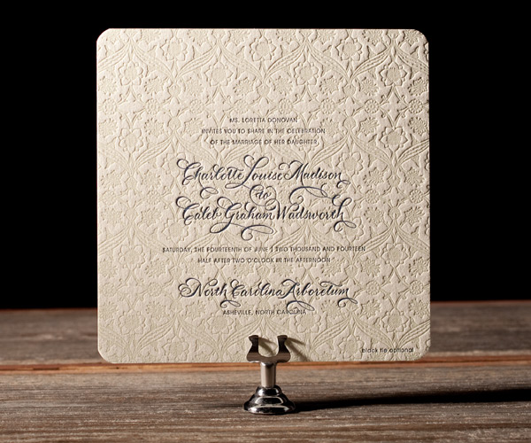 Connemara Letterpress Wedding Invitation 1