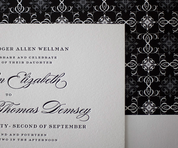 Deveril Letterpress Wedding Invitation