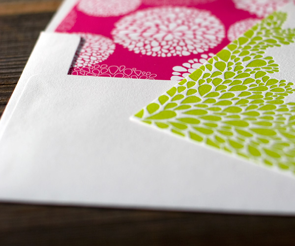 Dewdrop Letterpress Wedding Invitation 3