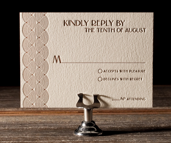 Emile Letterpress Wedding Invitation 2