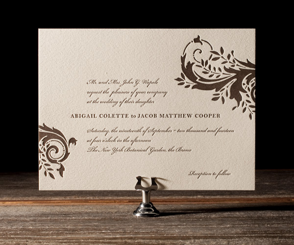Empire Letterpress Wedding Invitation