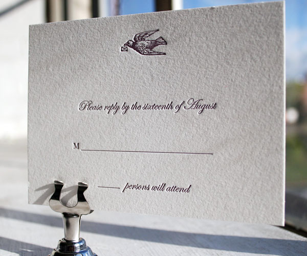 English Waltz Letterpress Wedding Invitation