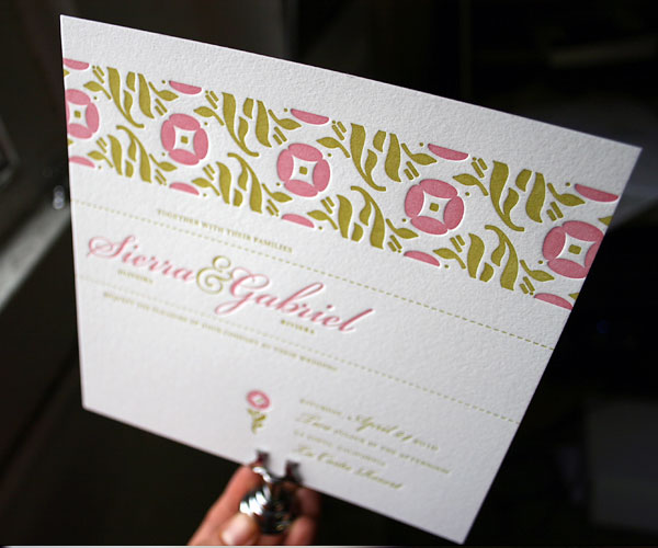 Erra Letterpress Wedding Invitation 1