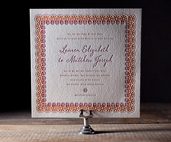 Esperanza Letterpress Wedding Invitation 1