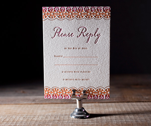 Esperanza Letterpress Wedding Invitation 2