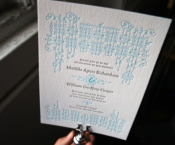 Exuberance Letterpress Wedding Invitation 1