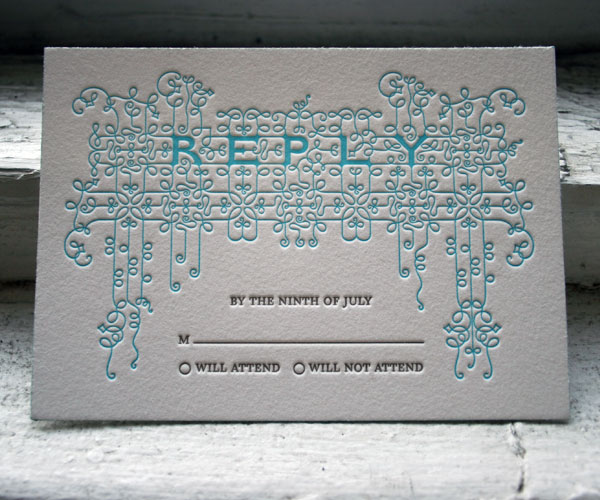 Exuberance Letterpress Wedding Invitation 2