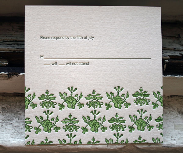 Festoon Letterpress Wedding Invitation