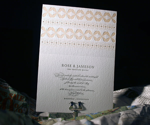 Florosa Letterpress Wedding Invitation 1