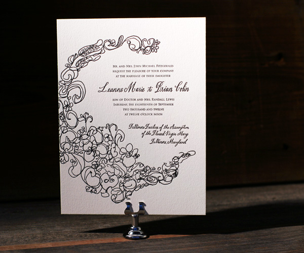 Flourish Letterpress Wedding Invitation