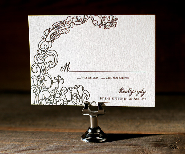 Flourish Letterpress Wedding Invitation