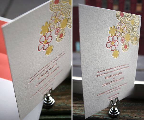 Floweret Letterpress Wedding Invitation 1