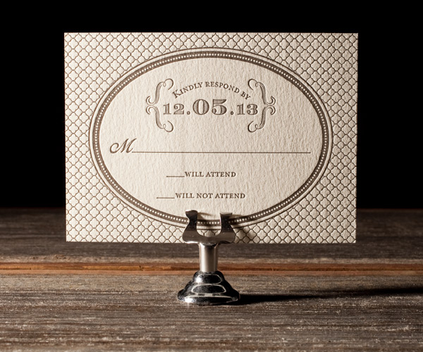 Harlow Letterpress Wedding Invitation 2