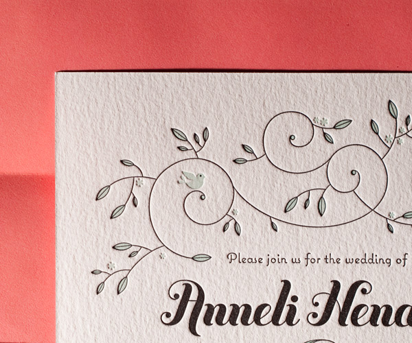 Hendrix 2 Letterpress Wedding Invitation 3
