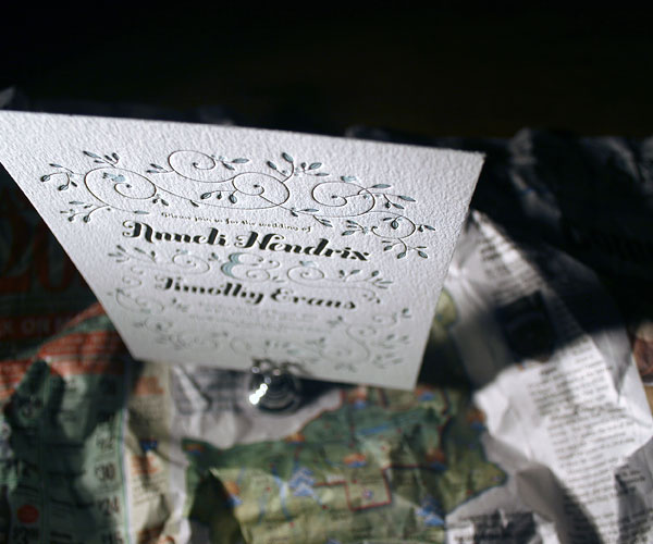 Hendrix 2 Letterpress Wedding Invitation 4
