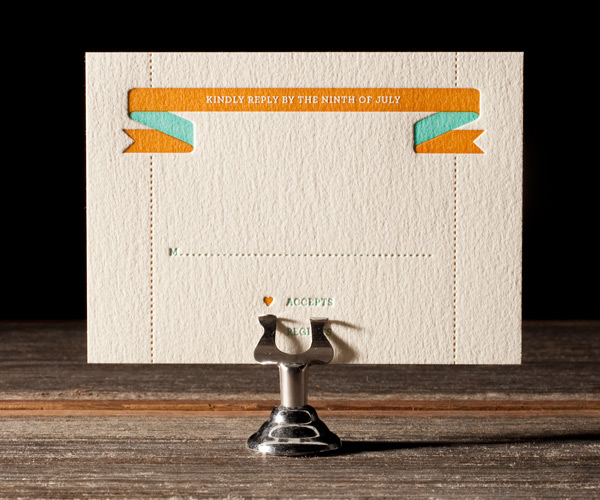 Herald Letterpress Wedding Invitation 2