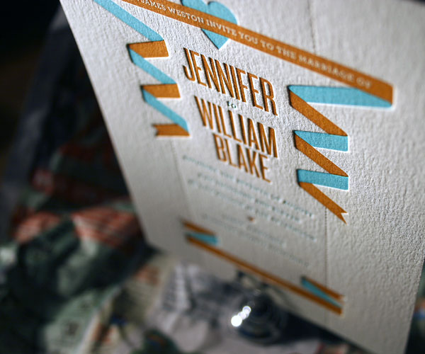 Herald Letterpress Wedding Invitation 3