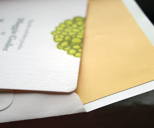 Joyful Yarrow Letterpress Wedding Invitation