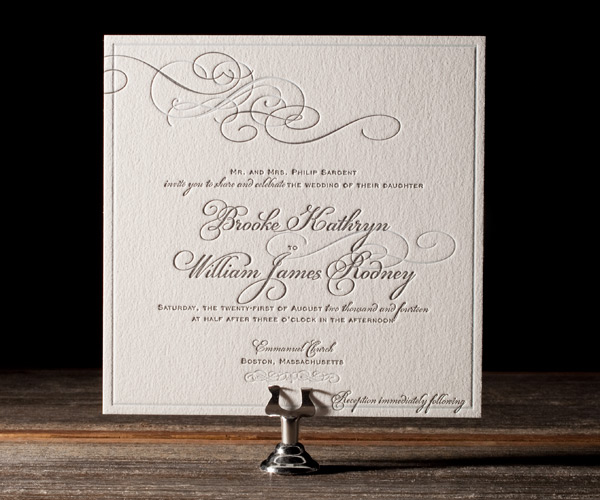 Keswick Letterpress Wedding Invitation 1