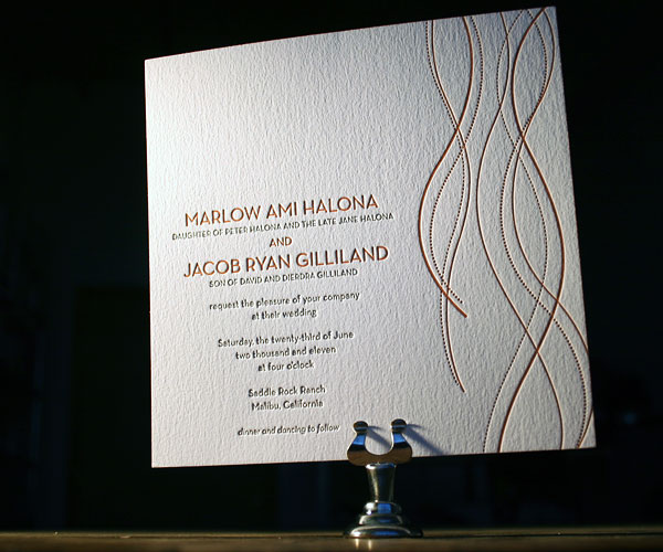 Lana Letterpress Wedding Invitation 1