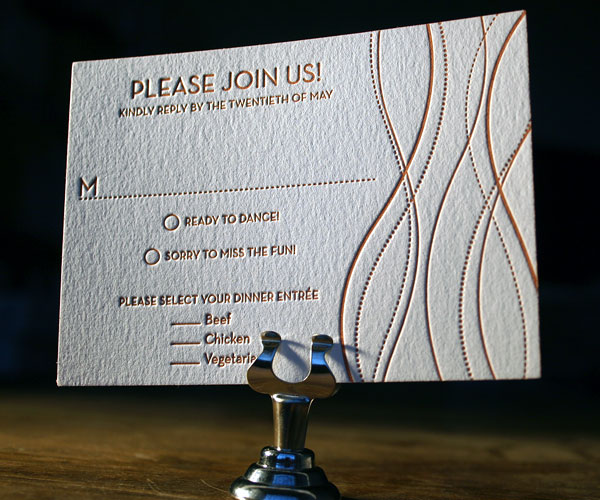 Lana Letterpress Wedding Invitation 2