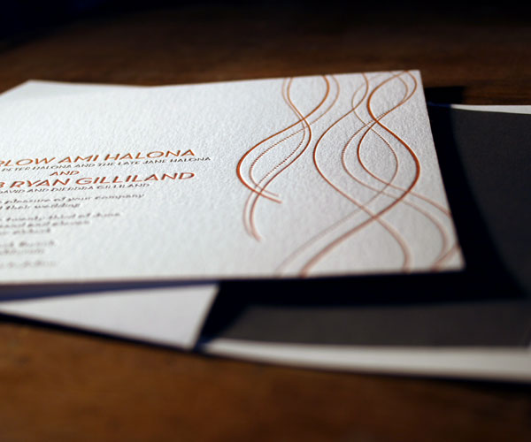 Lana Letterpress Wedding Invitation 3