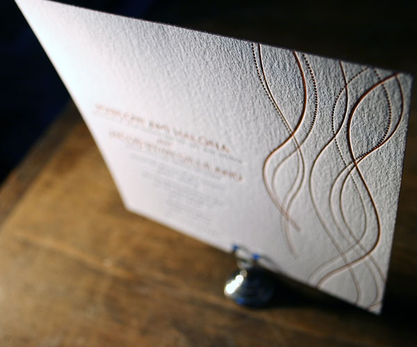 Lana Letterpress Wedding Invitation 4
