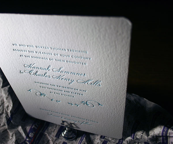 Larkin Letterpress Wedding Invitation 1