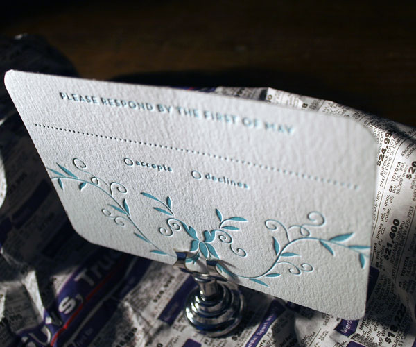 Larkin Letterpress Wedding Invitation 2