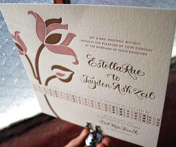 Lola Letterpress Wedding Invitation 1