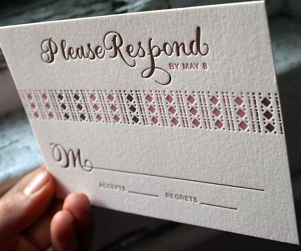 Lola Letterpress Wedding Invitation 2