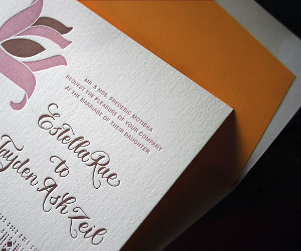 Lola Letterpress Wedding Invitation 3