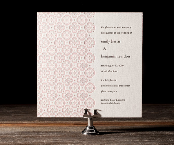 Letterpress wedding invitations 