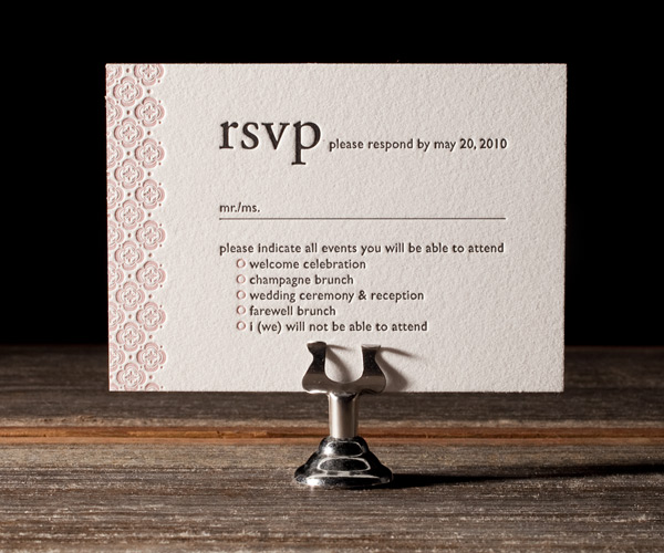 Majorca Letterpress Wedding Invitation