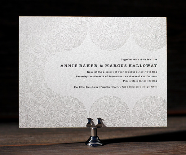 Meadow Letterpress Wedding Invitation 1