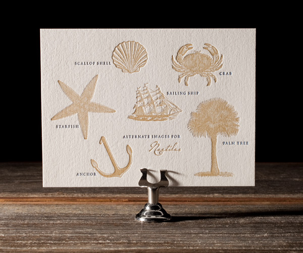 Nautilus Letterpress Wedding Invitation