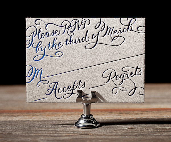 New Calligraphy Letterpress Wedding Invitation 2