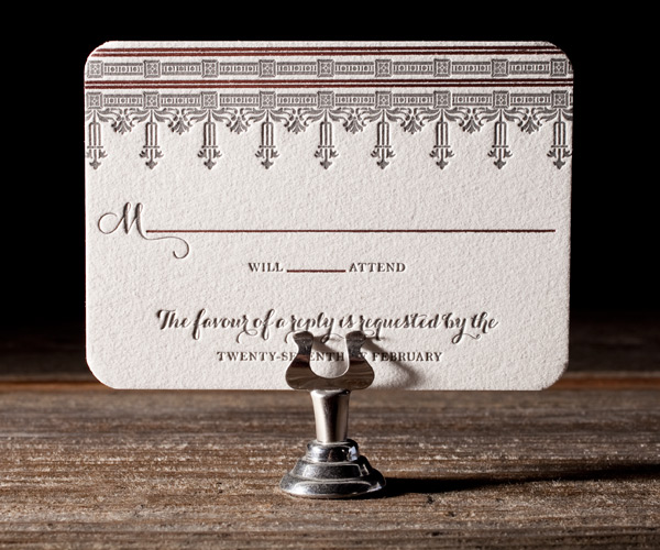Nouveau Letterpress Wedding Invitation 2