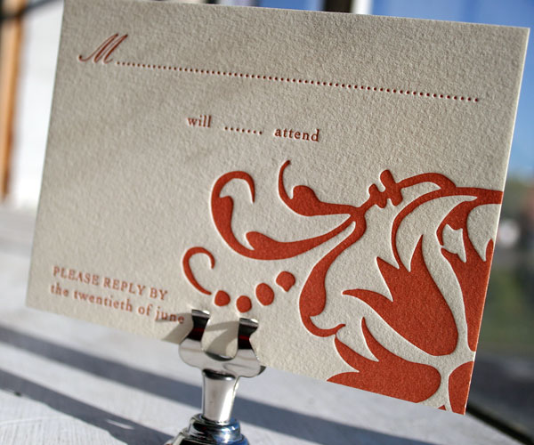 Odessa Letterpress Wedding Invitation